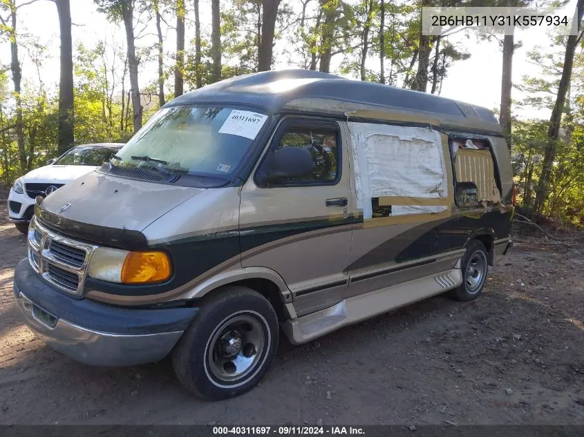 2001 Dodge Ram Van B1500 VIN: 2B6HB11Y31K557934 Lot: 40311697