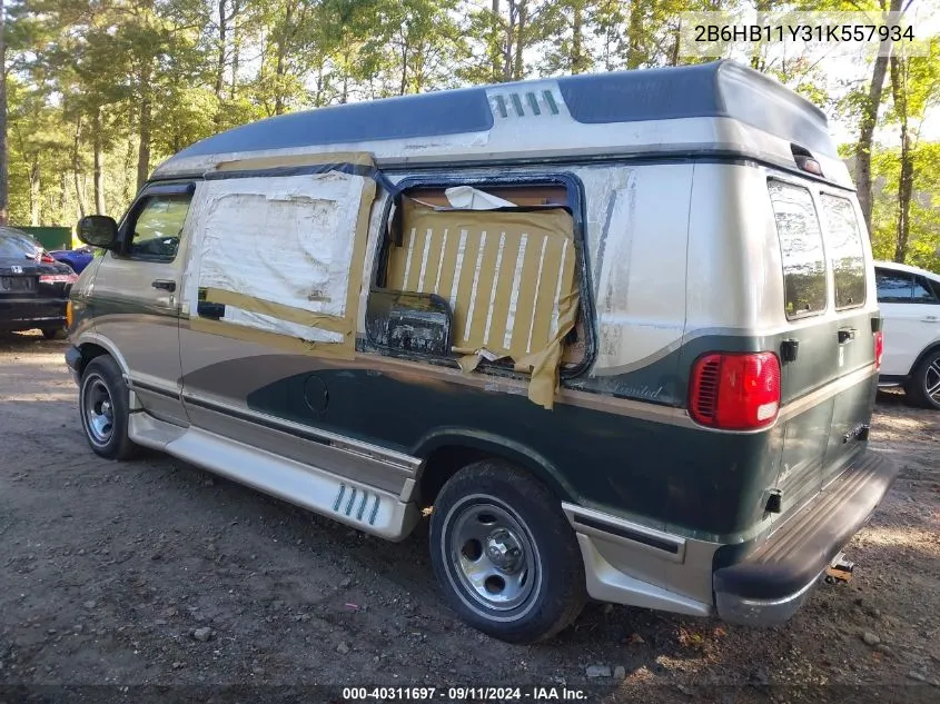 2001 Dodge Ram Van B1500 VIN: 2B6HB11Y31K557934 Lot: 40311697