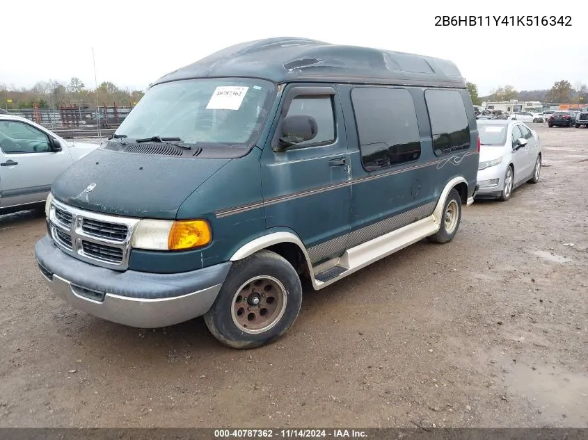 2001 Dodge Ram Van 1500 Conversion VIN: 2B6HB11Y41K516342 Lot: 40787362