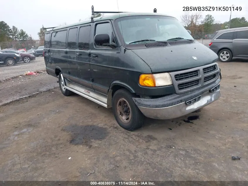 2001 Dodge Ram Wagon 3500 VIN: 2B5WB35Z91K501149 Lot: 40838075