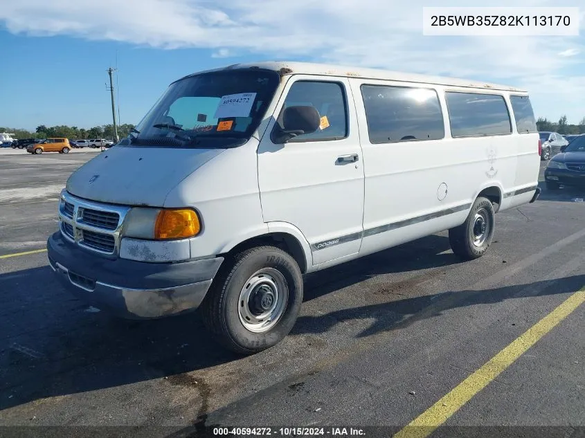 2002 Dodge Ram Wagon 3500 VIN: 2B5WB35Z82K113170 Lot: 40594272