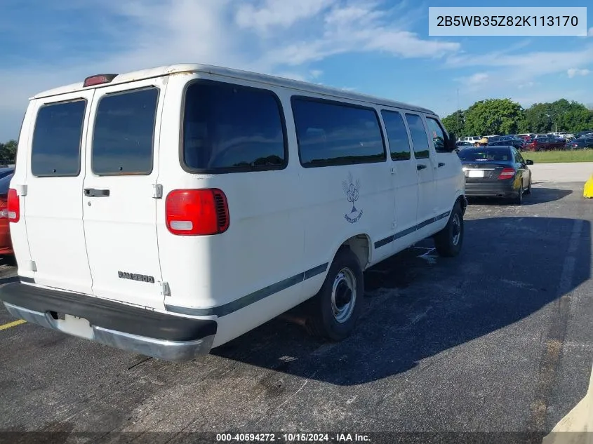 2002 Dodge Ram Wagon 3500 VIN: 2B5WB35Z82K113170 Lot: 40594272