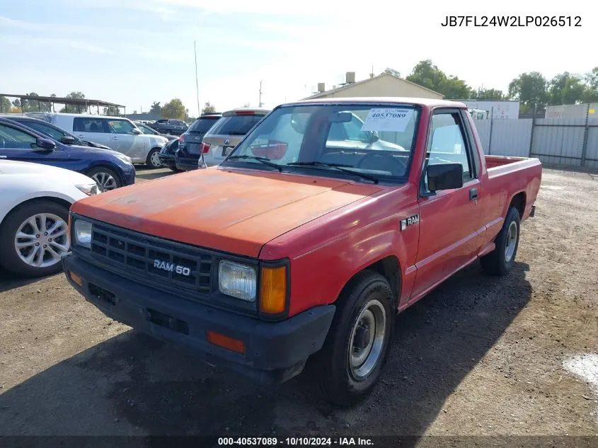 1990 Dodge Ram 50 VIN: JB7FL24W2LP026512 Lot: 40537089