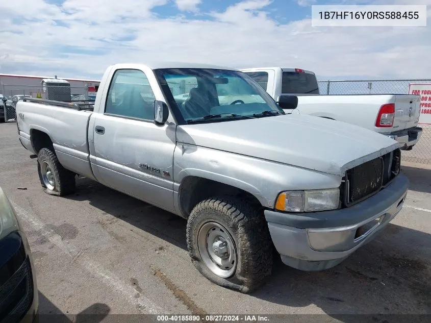 1994 Dodge Ram 1500 VIN: 1B7HF16Y0RS588455 Lot: 40185890