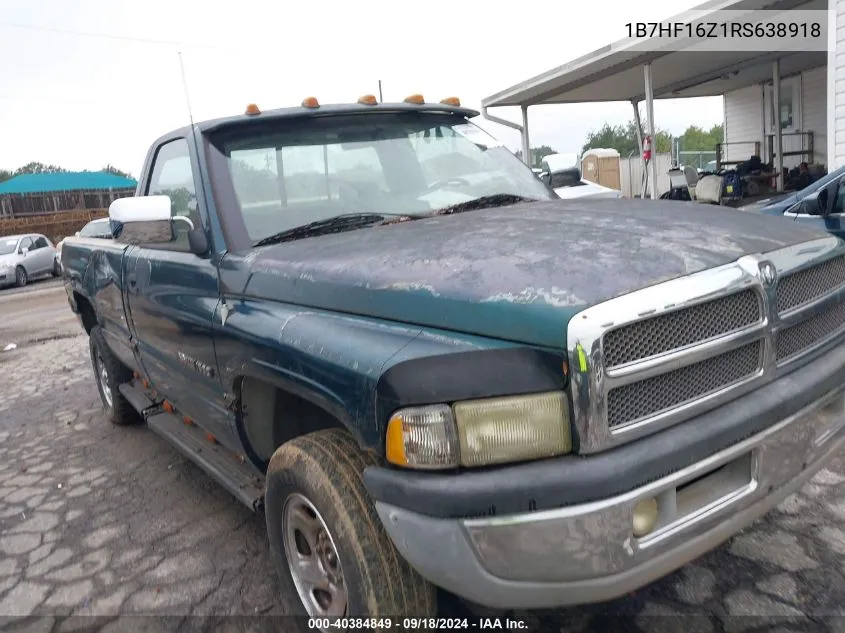 1994 Dodge Ram 1500 VIN: 1B7HF16Z1RS638918 Lot: 40384849