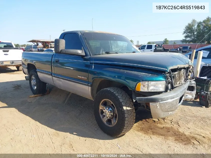 1994 Dodge Ram 2500 VIN: 1B7KC26C4RS519843 Lot: 40572211