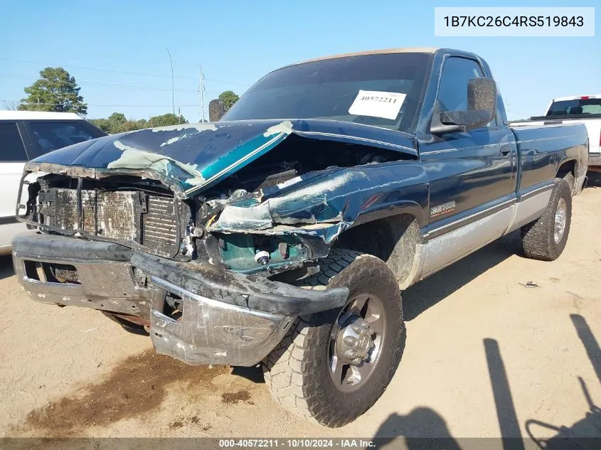 1994 Dodge Ram 2500 VIN: 1B7KC26C4RS519843 Lot: 40572211