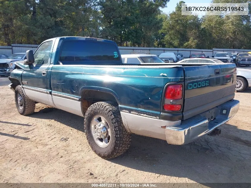 1994 Dodge Ram 2500 VIN: 1B7KC26C4RS519843 Lot: 40572211