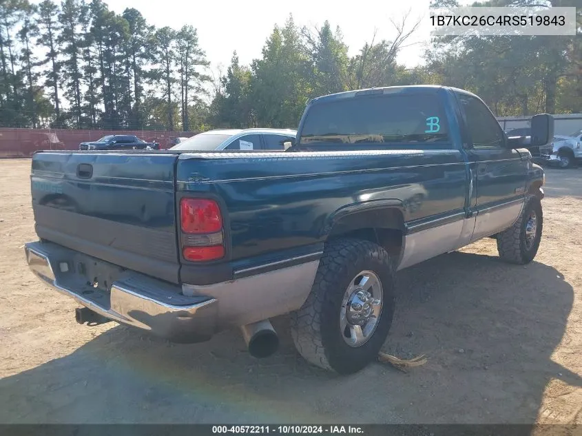 1994 Dodge Ram 2500 VIN: 1B7KC26C4RS519843 Lot: 40572211