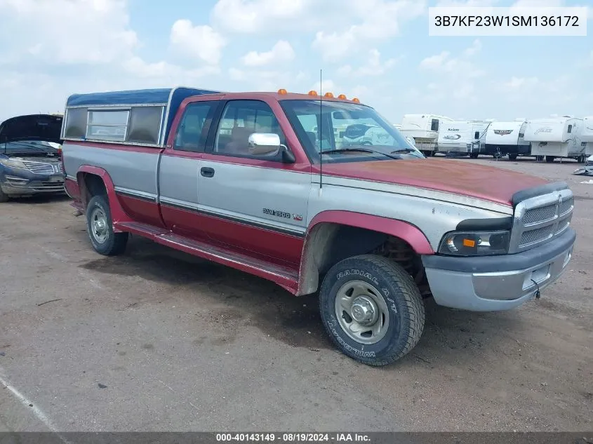 1995 Dodge Ram 2500 VIN: 3B7KF23W1SM136172 Lot: 40143149