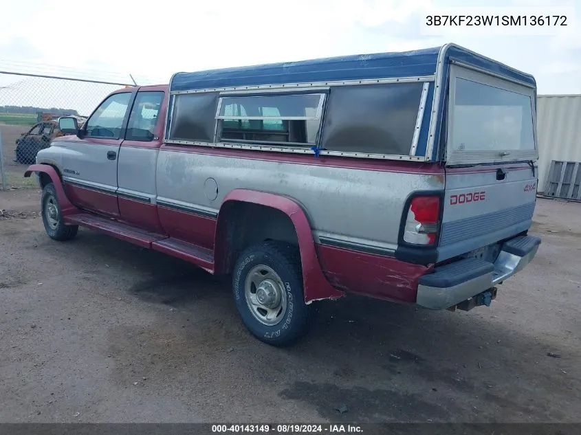 1995 Dodge Ram 2500 VIN: 3B7KF23W1SM136172 Lot: 40143149