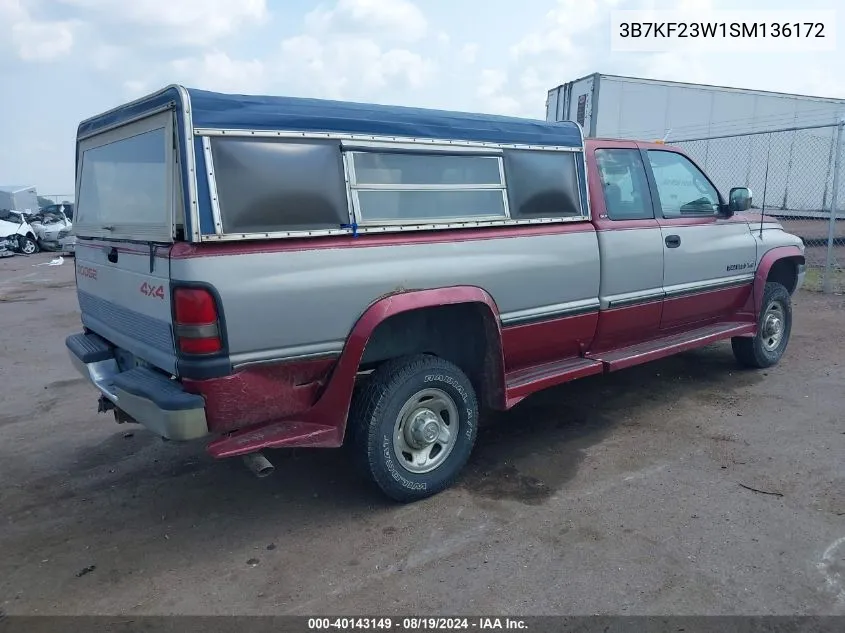 1995 Dodge Ram 2500 VIN: 3B7KF23W1SM136172 Lot: 40143149