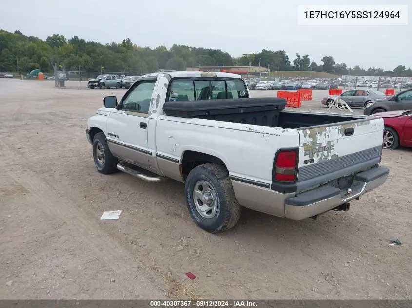 1995 Dodge Ram 1500 VIN: 1B7HC16Y5SS124964 Lot: 40307367