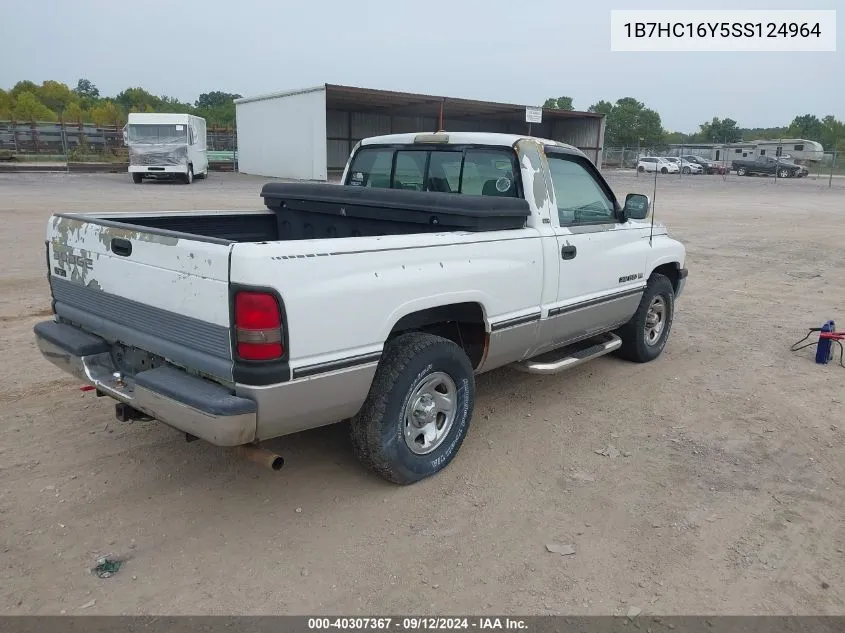 1995 Dodge Ram 1500 VIN: 1B7HC16Y5SS124964 Lot: 40307367