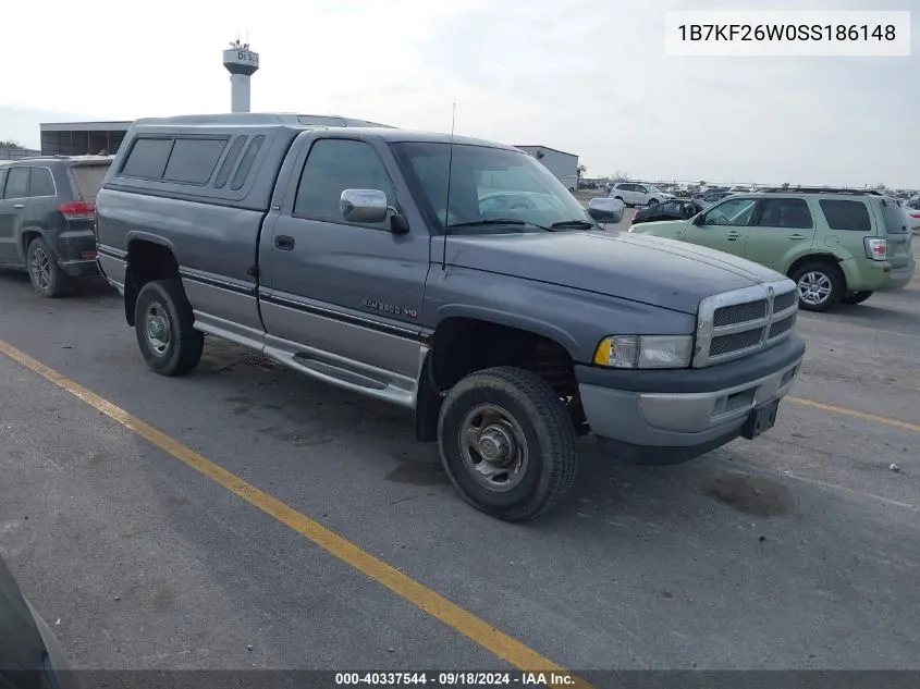 1995 Dodge Ram 2500 VIN: 1B7KF26W0SS186148 Lot: 40337544