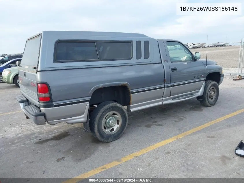 1995 Dodge Ram 2500 VIN: 1B7KF26W0SS186148 Lot: 40337544