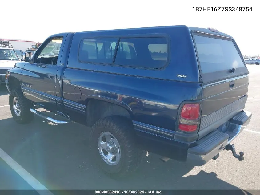 1995 Dodge Ram 1500 VIN: 1B7HF16Z7SS348754 Lot: 40562410