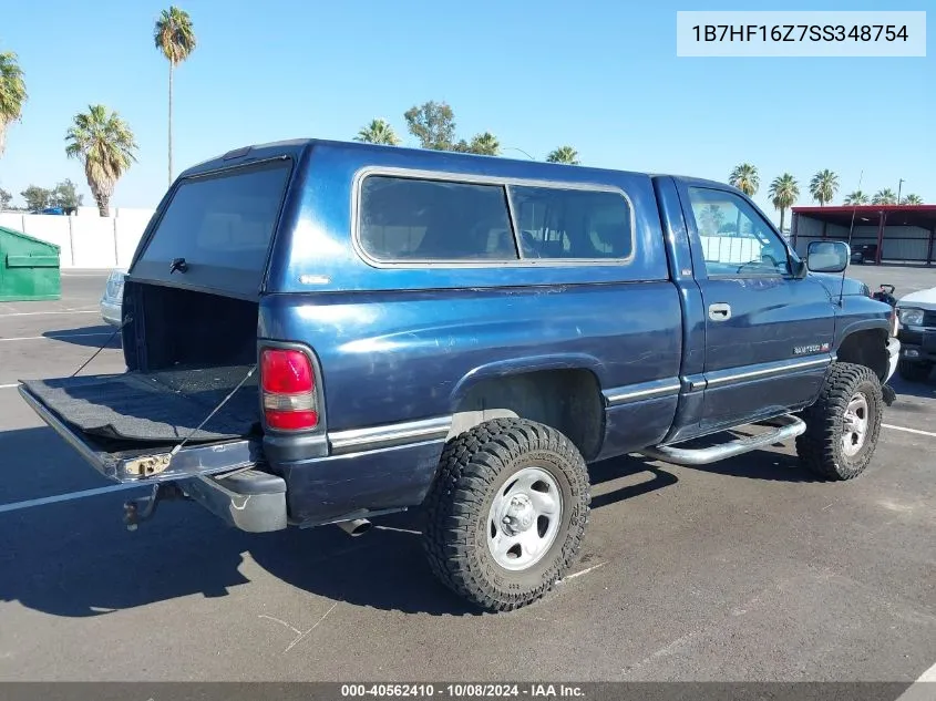 1995 Dodge Ram 1500 VIN: 1B7HF16Z7SS348754 Lot: 40562410