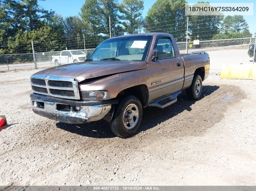 1995 Dodge Ram 1500 VIN: 1B7HC16Y7SS364209 Lot: 40572723