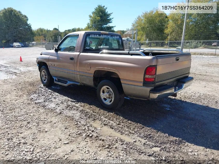 1995 Dodge Ram 1500 VIN: 1B7HC16Y7SS364209 Lot: 40572723