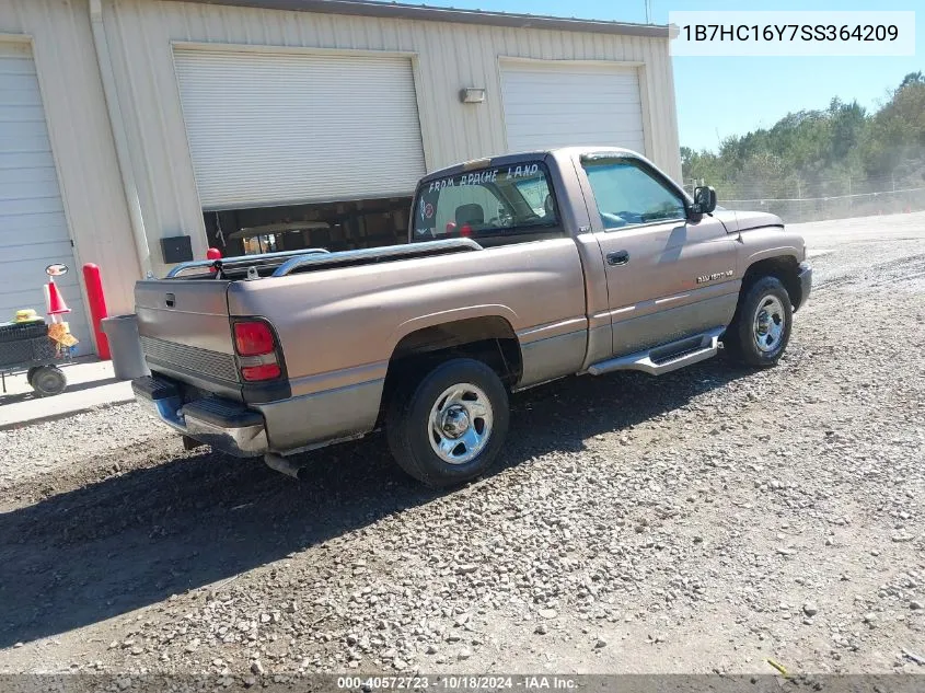 1995 Dodge Ram 1500 VIN: 1B7HC16Y7SS364209 Lot: 40572723