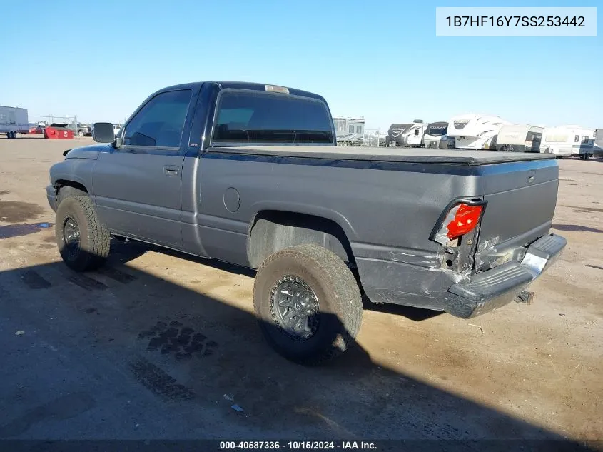 1995 Dodge Ram 1500 VIN: 1B7HF16Y7SS253442 Lot: 40587336