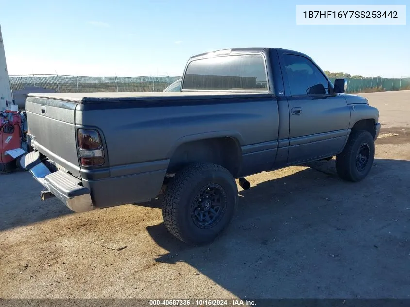 1995 Dodge Ram 1500 VIN: 1B7HF16Y7SS253442 Lot: 40587336