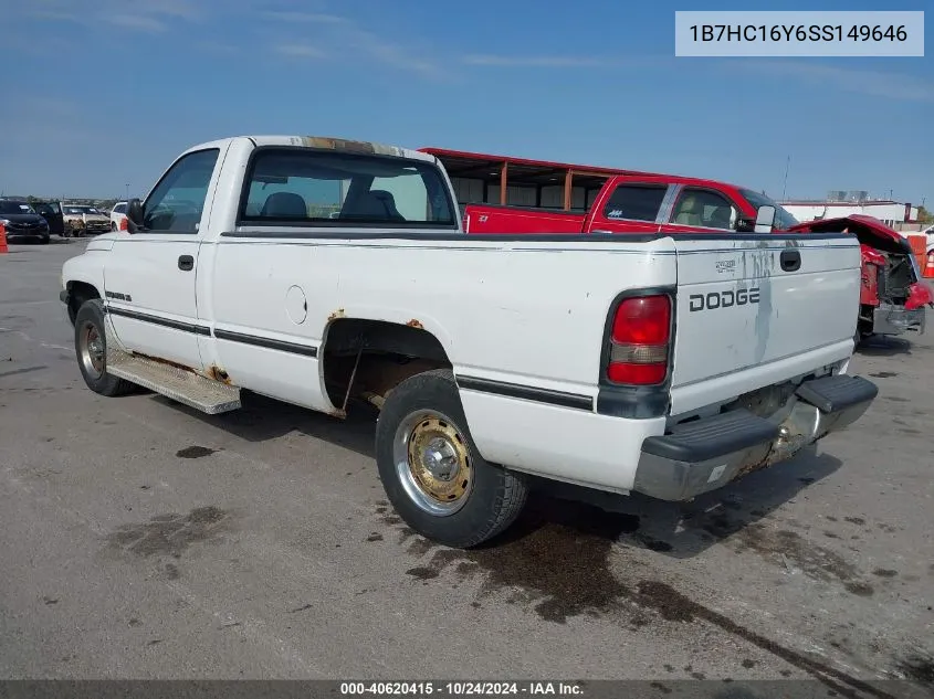 1995 Dodge Ram 1500 VIN: 1B7HC16Y6SS149646 Lot: 40620415