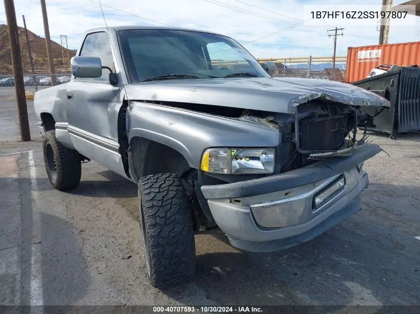 1995 Dodge Ram 1500 VIN: 1B7HF16Z2SS197807 Lot: 40707593