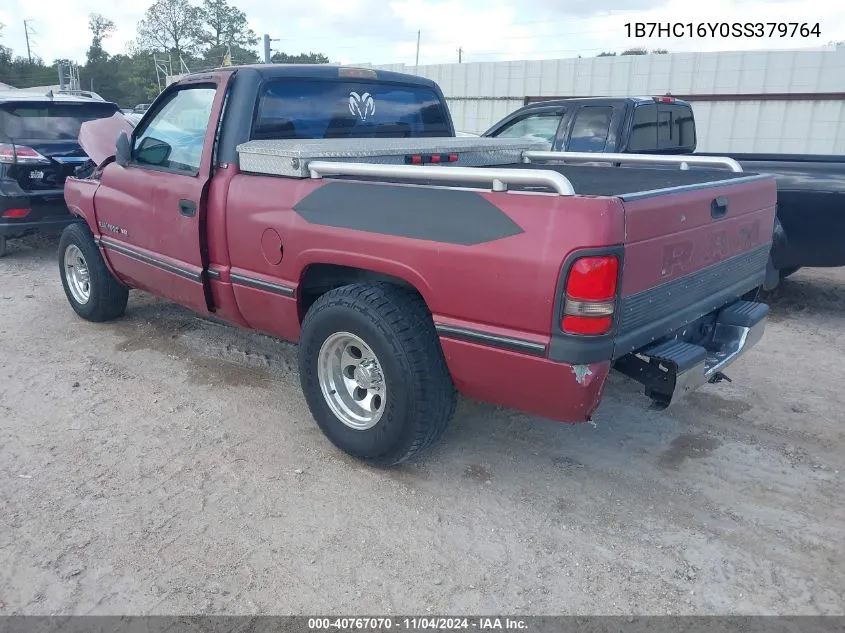 1995 Dodge Ram 1500 VIN: 1B7HC16Y0SS379764 Lot: 40767070