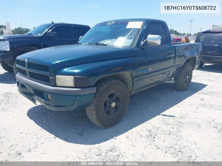 1996 Dodge Ram 1500 VIN: 1B7HC16Y0TS608722 Lot: 39554760