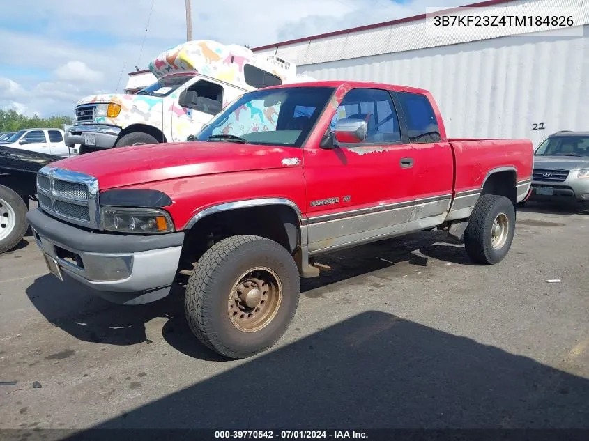 1996 Dodge Ram 2500 VIN: 3B7KF23Z4TM184826 Lot: 39770542