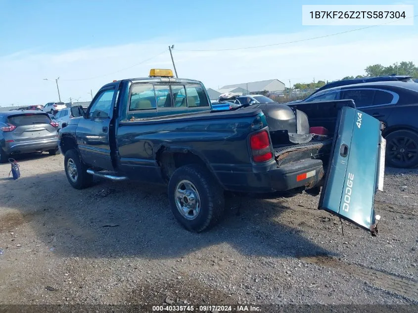 1996 Dodge Ram 2500 VIN: 1B7KF26Z2TS587304 Lot: 40335745