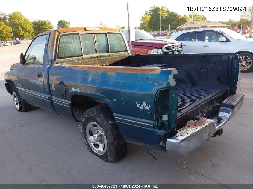 1996 Dodge Ram 1500 VIN: 1B7HC16Z8TS709094 Lot: 40467721