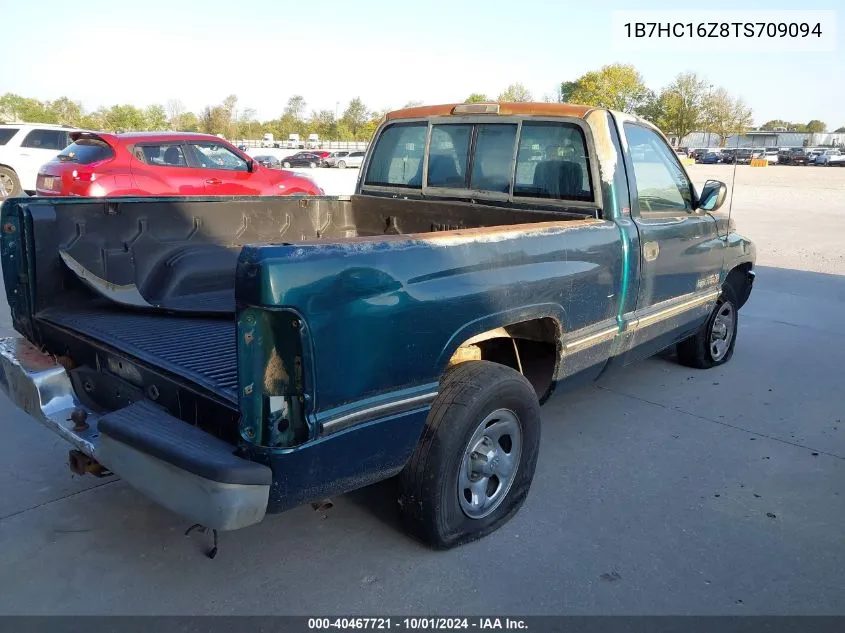 1996 Dodge Ram 1500 VIN: 1B7HC16Z8TS709094 Lot: 40467721