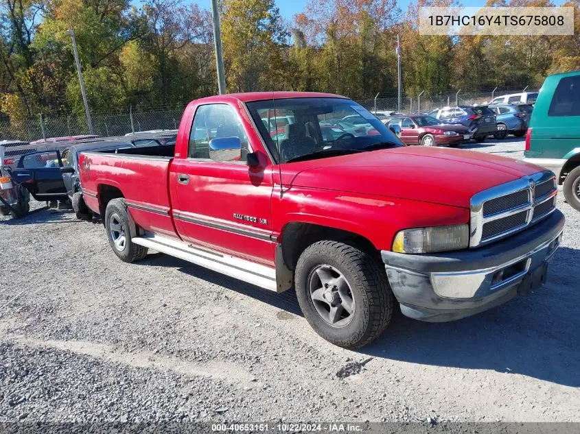 1996 Dodge Ram 1500 VIN: 1B7HC16Y4TS675808 Lot: 40653151