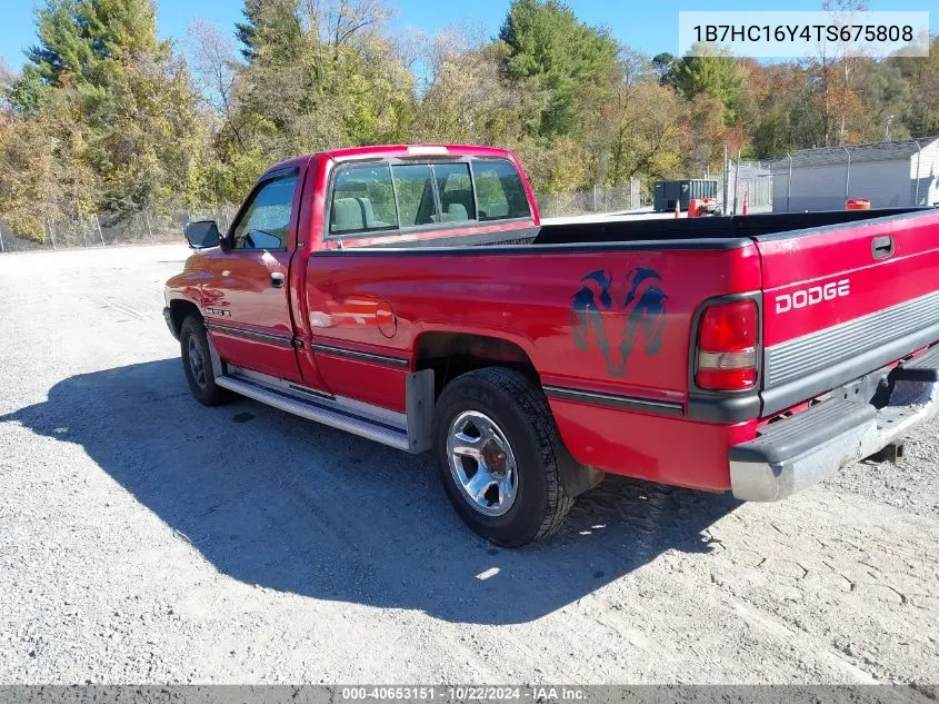 1996 Dodge Ram 1500 VIN: 1B7HC16Y4TS675808 Lot: 40653151