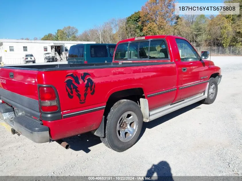 1996 Dodge Ram 1500 VIN: 1B7HC16Y4TS675808 Lot: 40653151