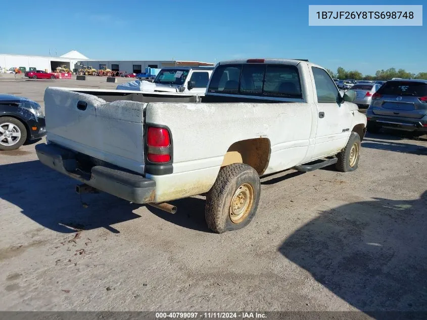 1996 Dodge Ram 2500 VIN: 1B7JF26Y8TS698748 Lot: 40799097