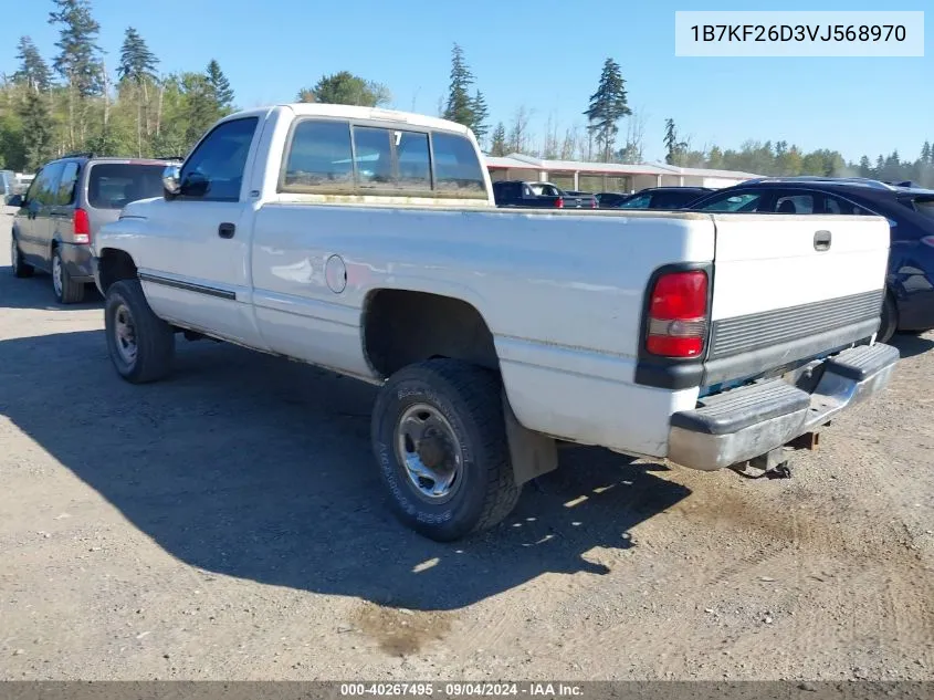 1997 Dodge Ram 2500 Lt VIN: 1B7KF26D3VJ568970 Lot: 40267495