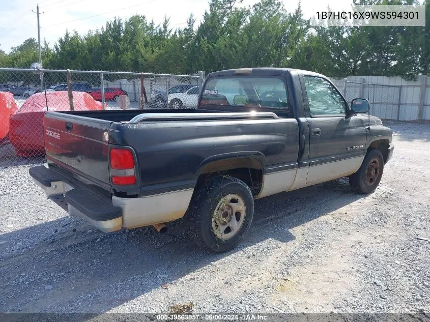 1998 Dodge Ram 1500 VIN: 1B7HC16X9WS594301 Lot: 39563957