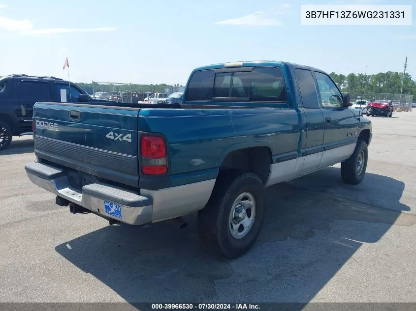 1998 Dodge Ram 1500 St VIN: 3B7HF13Z6WG231331 Lot: 39966530