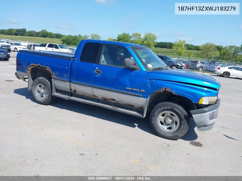 1998 Dodge Ram 1500 St VIN: 1B7HF13ZXWJ183279 Lot: 39996527