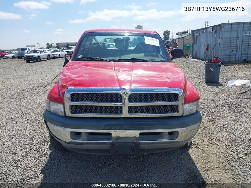 1998 Dodge Ram 1500 St VIN: 3B7HF13Y8WG236716 Lot: 40082186