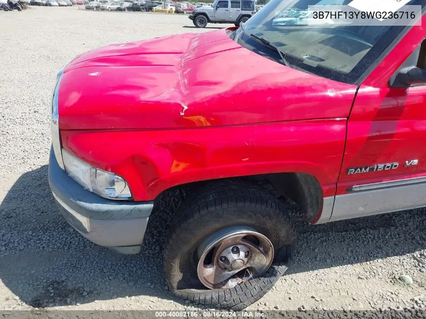 1998 Dodge Ram 1500 St VIN: 3B7HF13Y8WG236716 Lot: 40082186