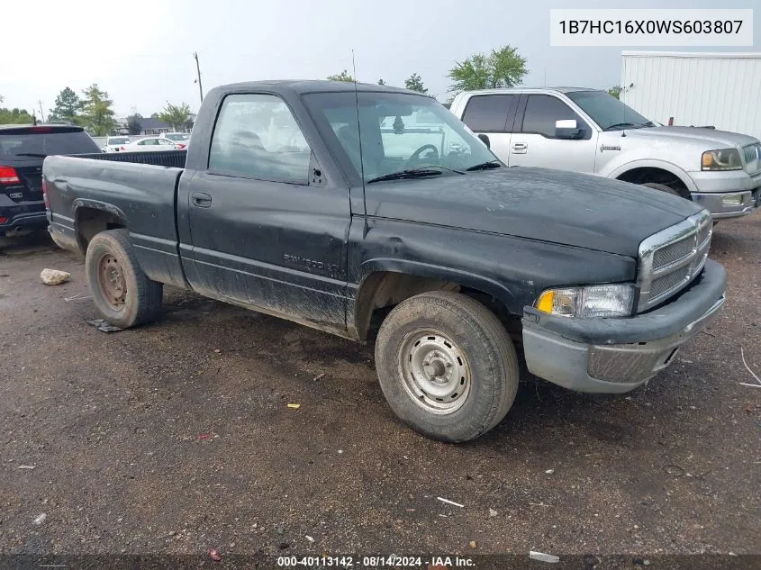 1998 Dodge Ram 1500 St/Ws VIN: 1B7HC16X0WS603807 Lot: 40113142