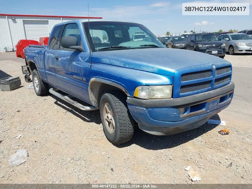 1998 Dodge Ram 1500 St VIN: 3B7HC12Z4WG102417 Lot: 40147222