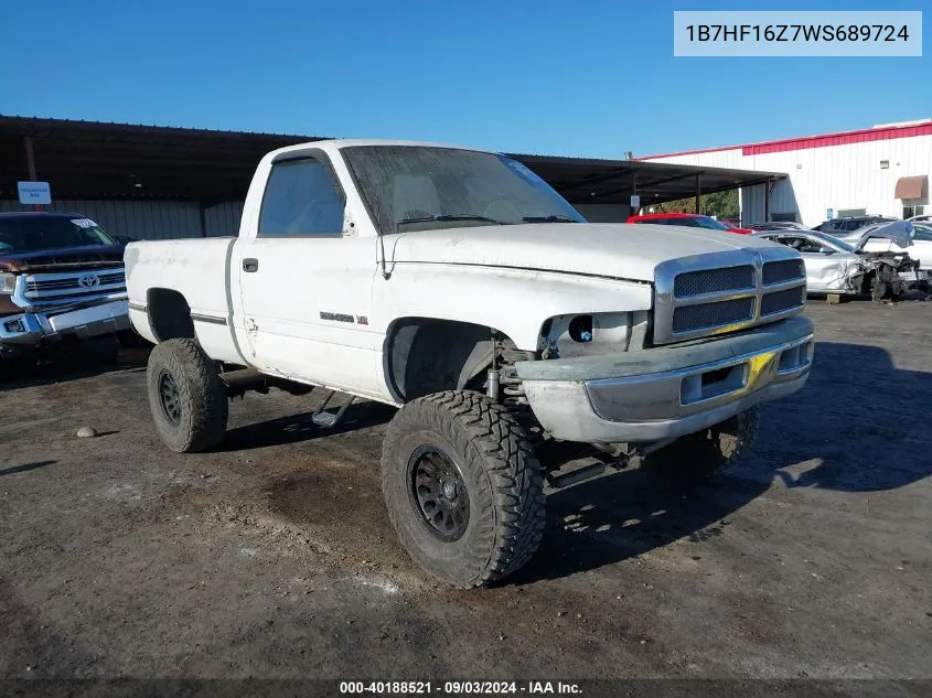 1998 Dodge Ram 1500 St VIN: 1B7HF16Z7WS689724 Lot: 40188521