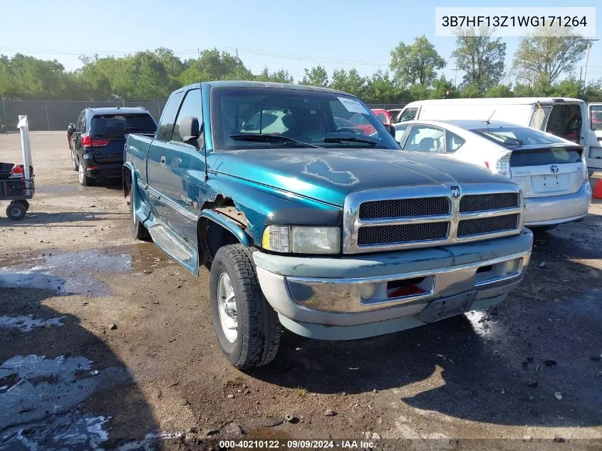 1998 Dodge Ram 1500 St VIN: 3B7HF13Z1WG171264 Lot: 40210122