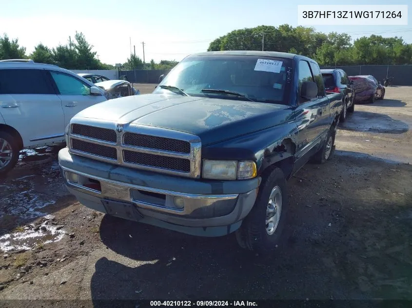 1998 Dodge Ram 1500 St VIN: 3B7HF13Z1WG171264 Lot: 40210122